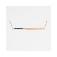 Create Balance Hidden Affirmation Message Necklace In Rose Gold Finish by My Focus Jewelry