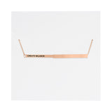Create Balance Hidden Affirmation Message Necklace In Rose Gold Finish by My Focus Jewelry